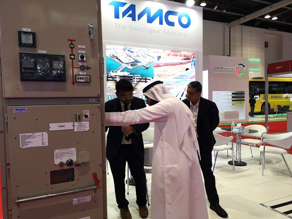 Visitor at the TAMCO Switchgear booth at WETEX 2023