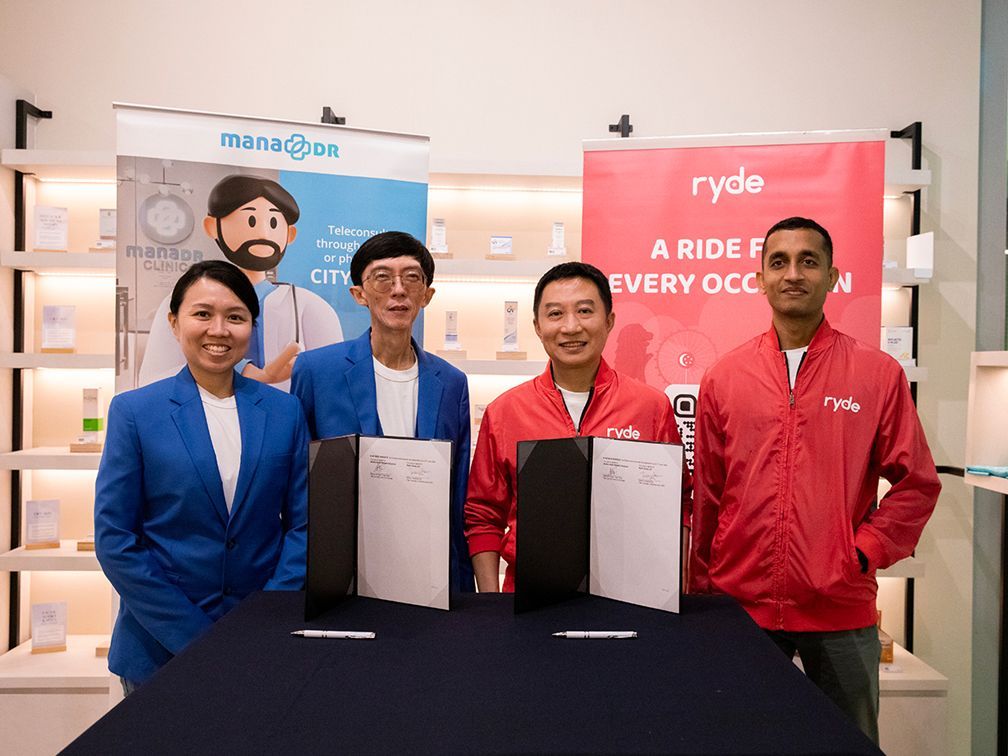 Dr Rachel Teoh, Co-CEO and Co-Founder, Dr Siaw Tung Yeng, Co-CEO and Co-Founder, Mr. Terence Zou, Founder, Chairman and CEO & Mr. Nitin Dolli, Chief Technology Officer of Ryde Group Ltd [L-R]