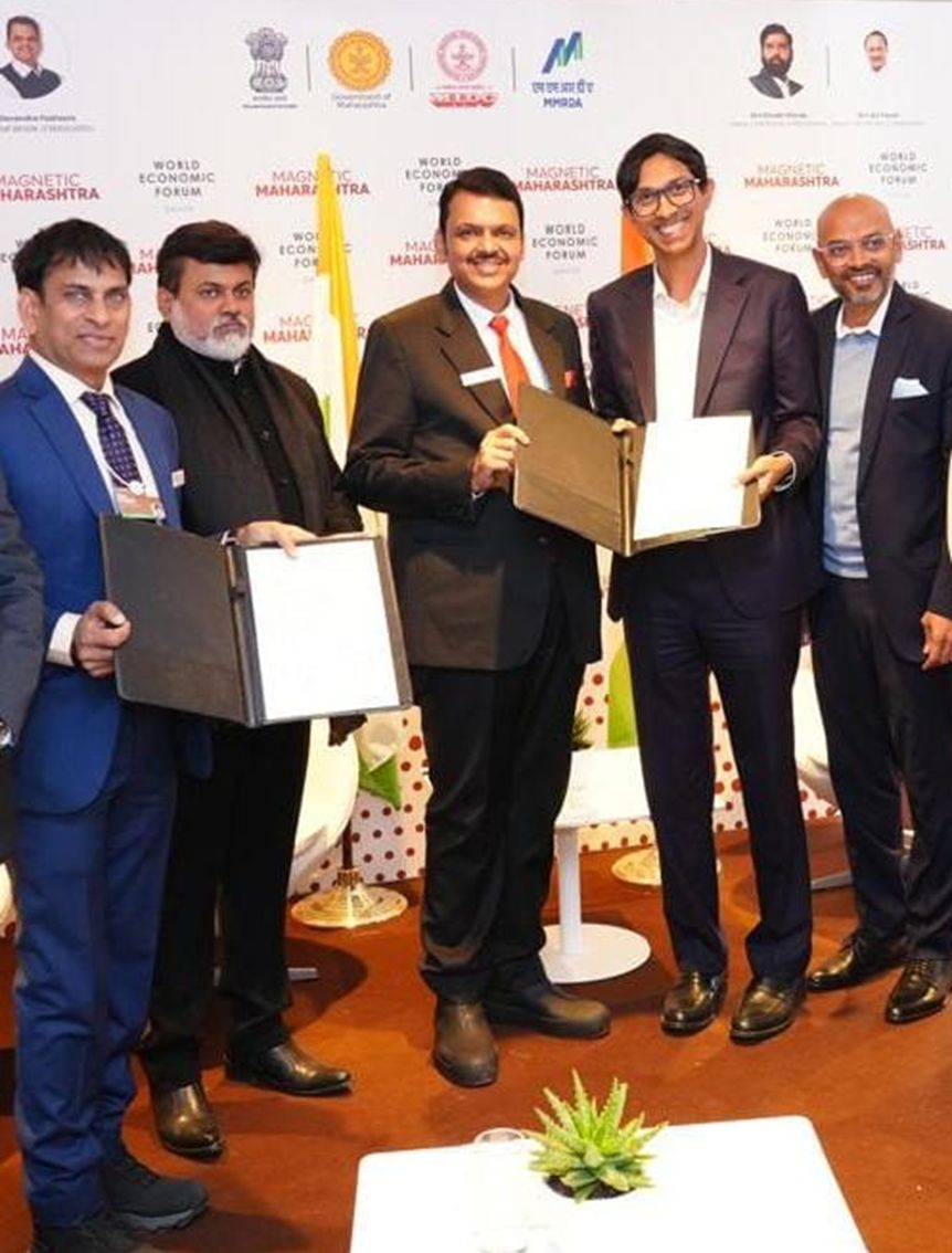 CIDCO signs four landmark MoUs at WEF 2025, Davos, under the leadership of CM Devendra Fadnavis, Dy CM & Urban Dev. Minister Eknath Shinde, and the pivotal role played by Shri. Vijay Singhal, IAS, VC & MD, CIDCO (Source: CMO Maharashtra Facebook)