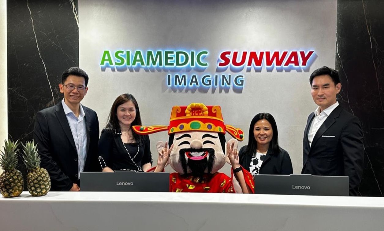 (L-R) Mr Arifin Kwek, Chief Executive Officer, AsiaMedic Limited, Datin Paduka Sarena Cheah, Deputy Executive Chairman, Sunway Group, Ms Joyce Tan, Chief Financial Officer, Sunway Group, and Mr Charles Wang, Non-Executive Chairman, AsiaMedic Limited, at the Grand Opening of AsiaMedic Sunway Imaging Centre on 21 February 2025