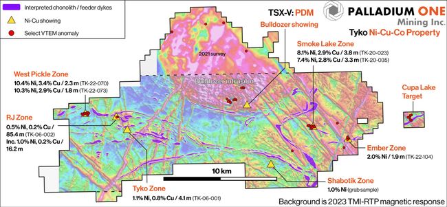 Palladium One Identifies Additional Chonolith / Feeder Dyke Structures, Field Season Initiated on the Tyko Nickel Project, Canada