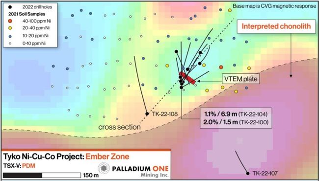 Palladium One Discovers New High-Grade Nickel - Copper Zone 3.5 kms from the Smoke Lake Zone, Tyko Nickel - Copper Project, Canada