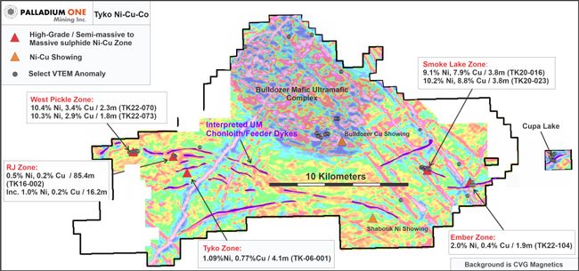 Palladium One Intersects Wide Zones of Mineralization at West Pickle, on the Tyko Nickel Project, Canada