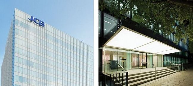 JCB International Co.,Ltd. Head Office (Tokyo); JCB International (Europe) Ltd. European Head Office (London)