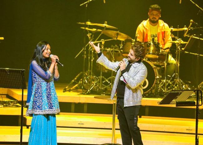 GIIS student Meenal Mech with Javed Ali