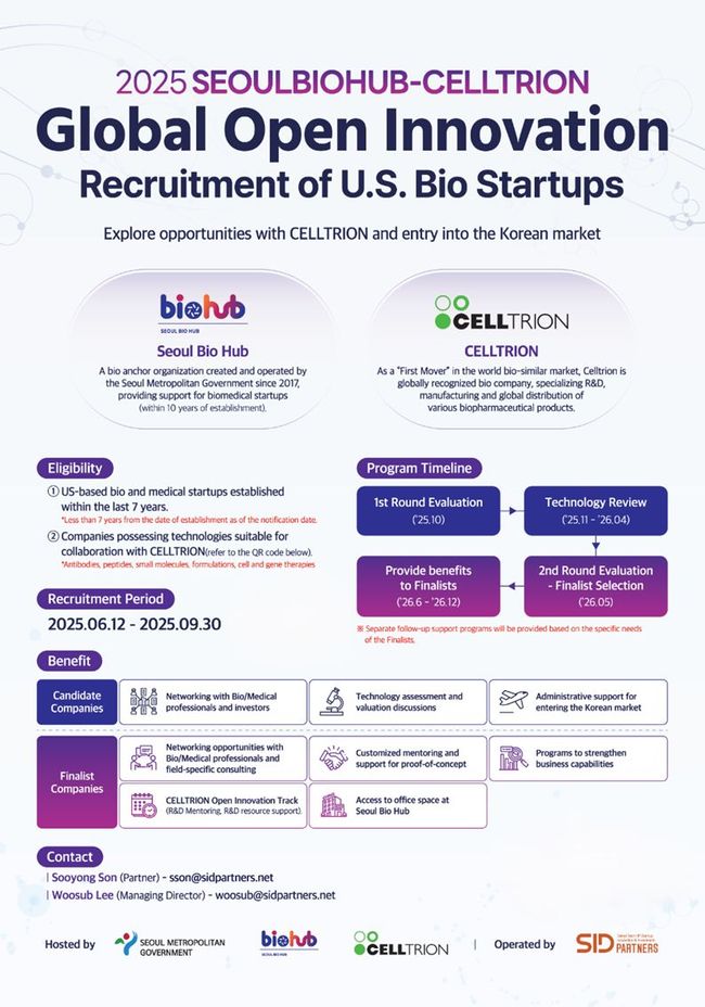 Open Doors to the Asian Market: Seoul Bio Hub-Celltrion Launches 'Global Open Innovation' for U.S. Startups