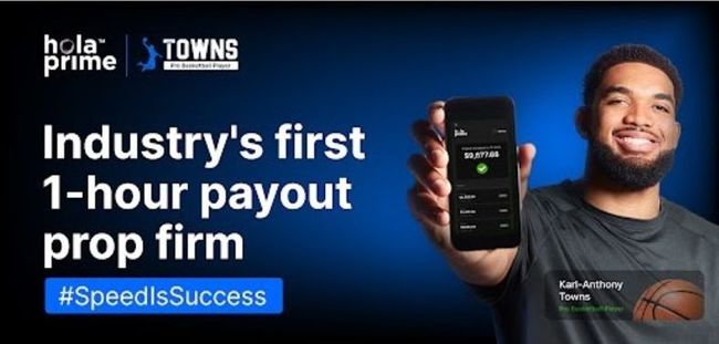 Hola Prime and Pro Basketball Player Karl-Anthony Towns Team up for 'Speed is Success' Campaign, Redefining Prop Trading